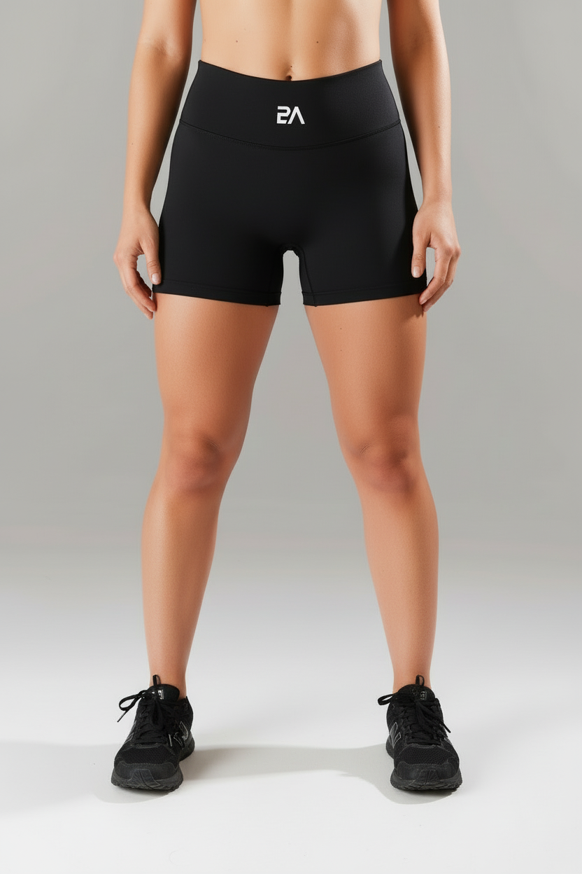 Black Shorts Front - Different Shoes