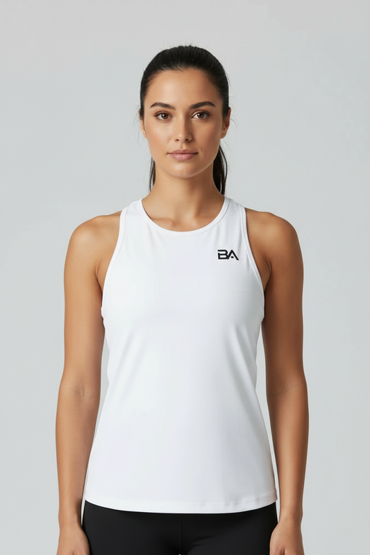 White tank top upper body shot